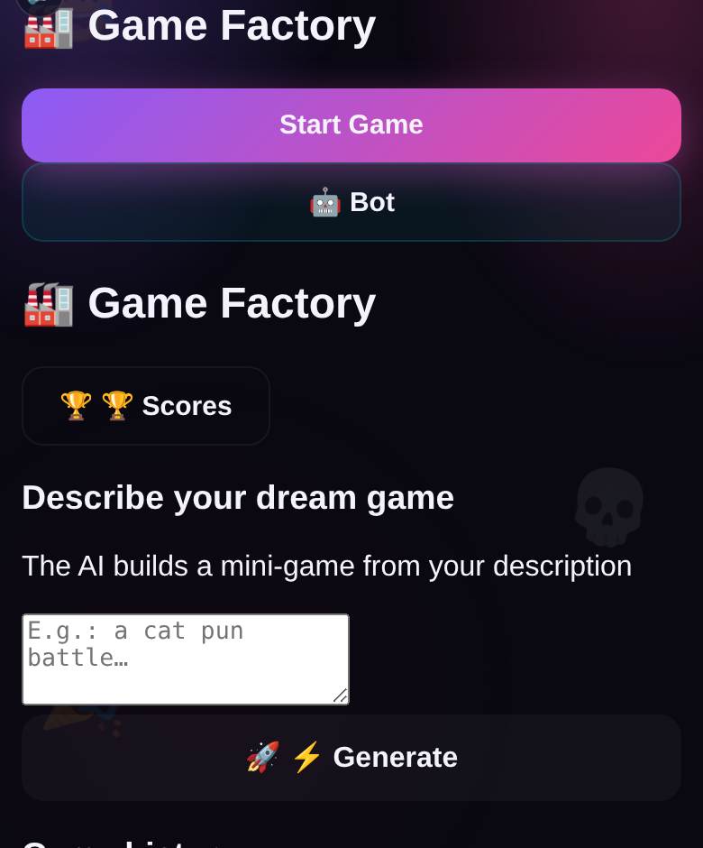 AI Game Factory — game screenshot on playparty.live