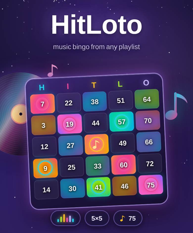לוטו מוזיקלי (HitLoto) — צילום מסך מהמשחק ב-playparty.live
