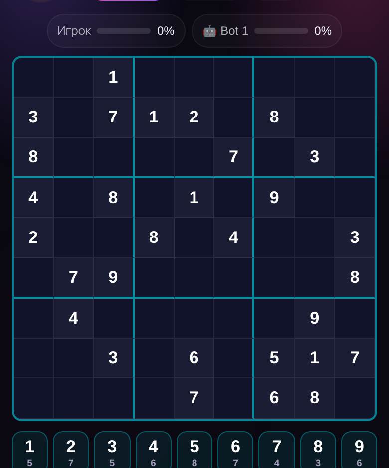 Sudoku Duel — game screenshot on playparty.live